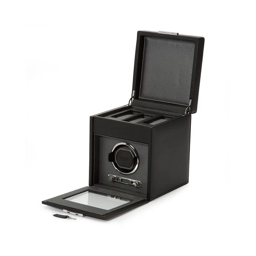 WOLF Viceroy Single Watch Winder With Storage Black 456102