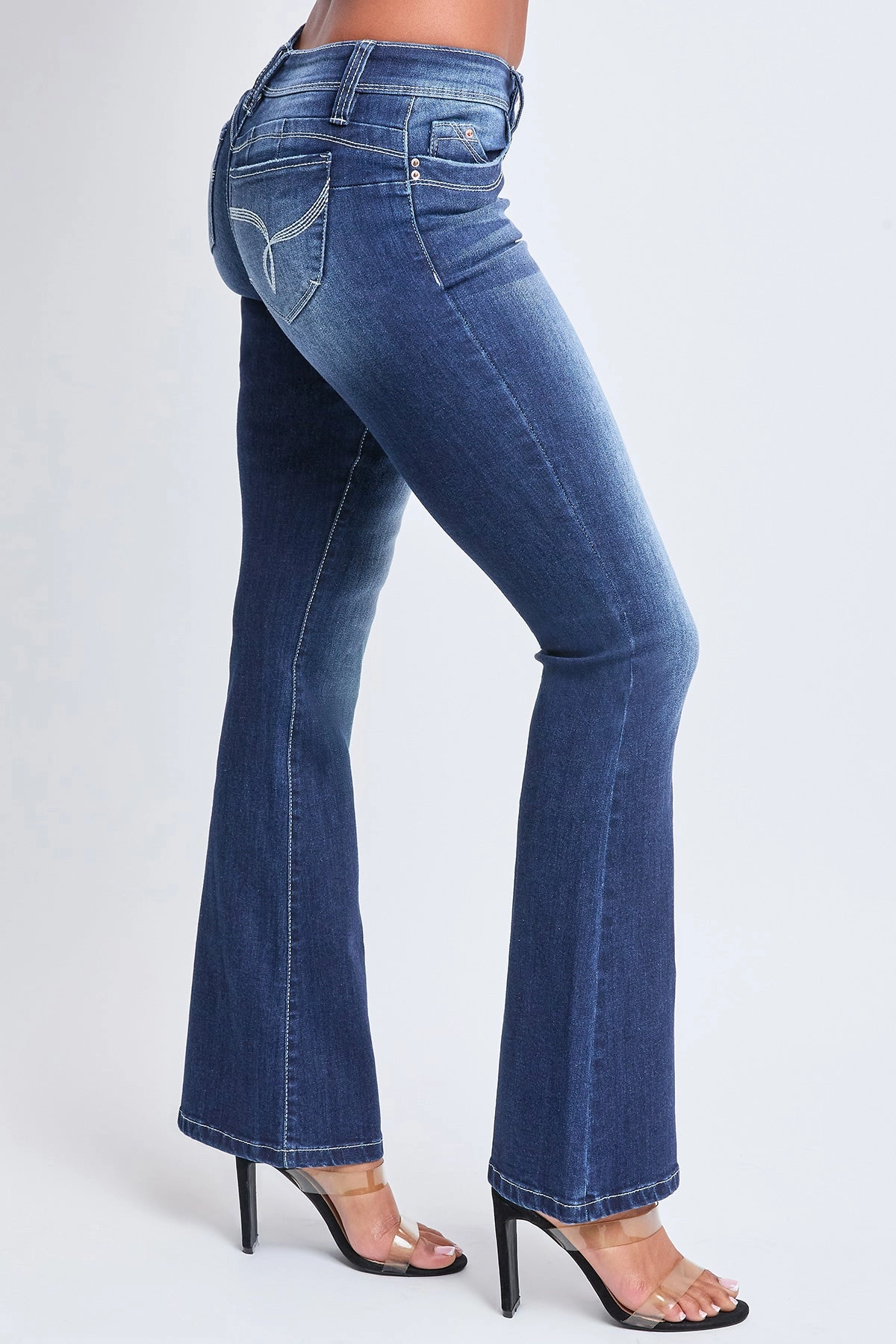 Women's WannaBettaButt Low Rise Embroidered Flare Jeans