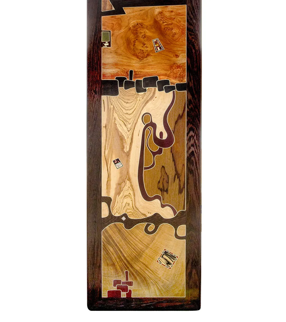 Wood Inlay Mural "Three Thumbs" by Chris Cantwell