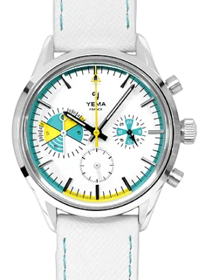 Yachtingraf Croisière Meca-Quartz White - Leather