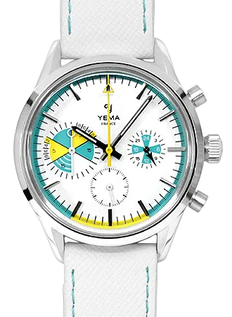 Yachtingraf Croisière Meca-Quartz White - Leather