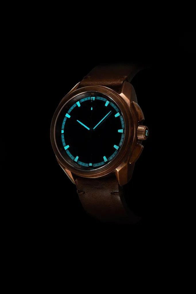 Zelos ZX-6 Bronze Mechaquartz Chronograph Meteorite