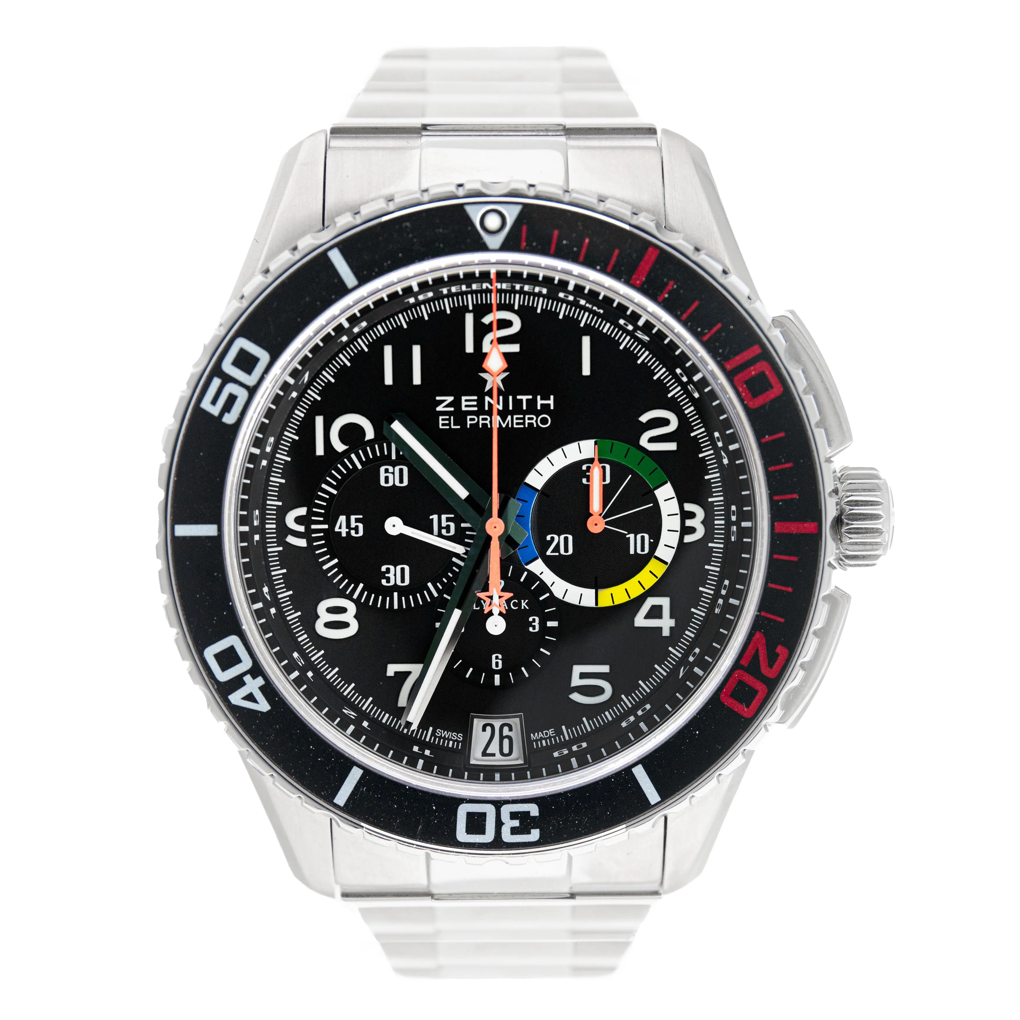 Zenith El Primero Stratos Flyback Stainless Steel Black 45.5mm 2063.405/21.R515
