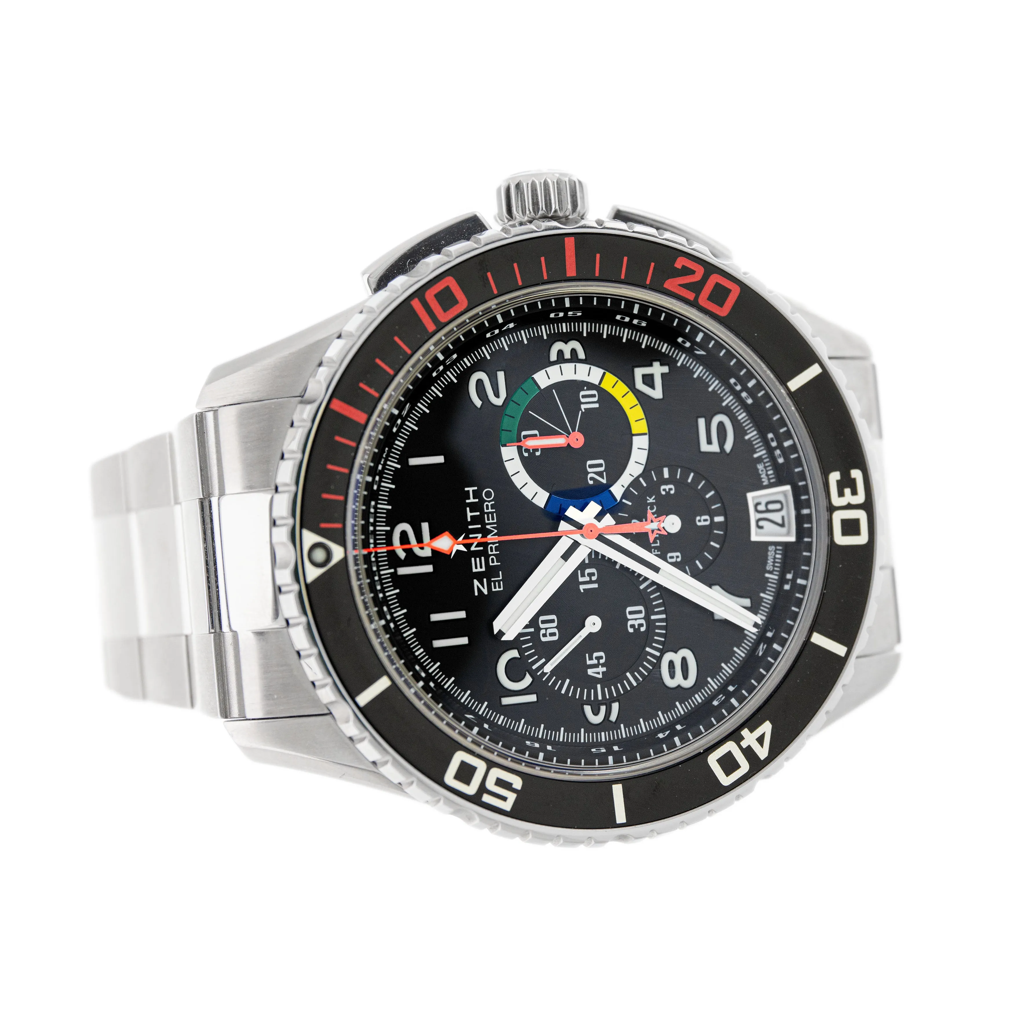 Zenith El Primero Stratos Flyback Stainless Steel Black 45.5mm 2063.405/21.R515