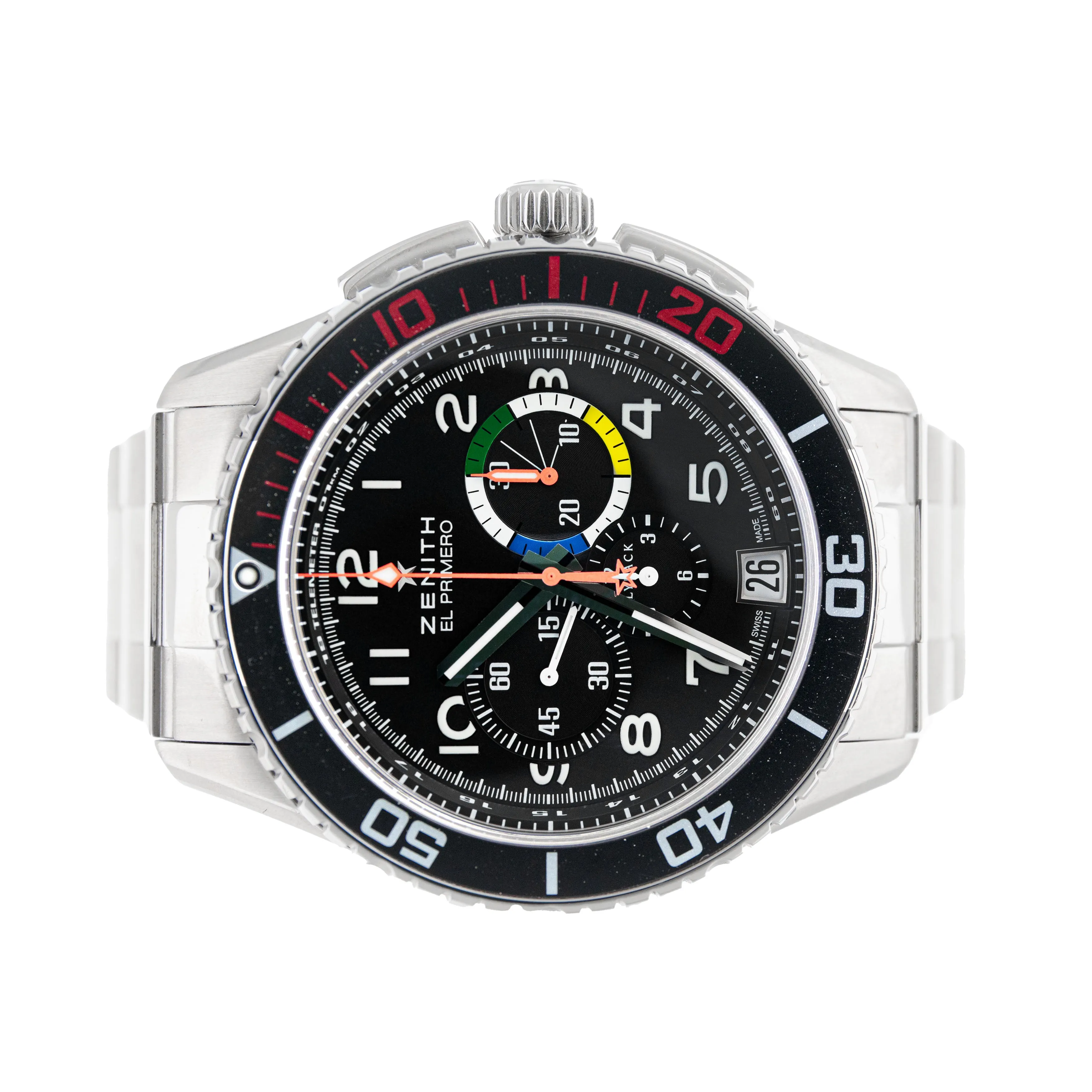 Zenith El Primero Stratos Flyback Stainless Steel Black 45.5mm 2063.405/21.R515