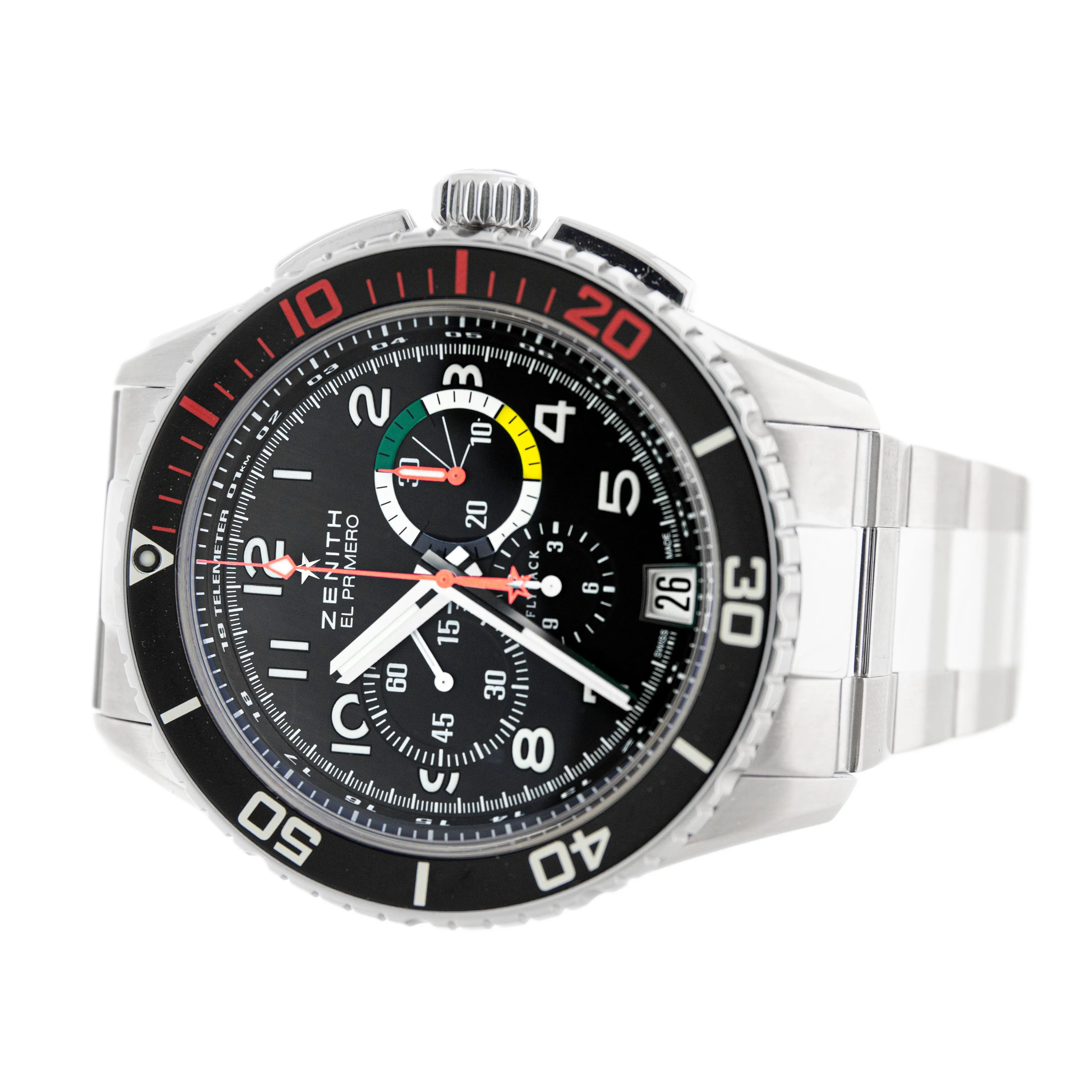 Zenith El Primero Stratos Flyback Stainless Steel Black 45.5mm 2063.405/21.R515