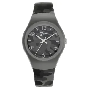 Zoop Camo Analog Grey Dial Plastic Strap