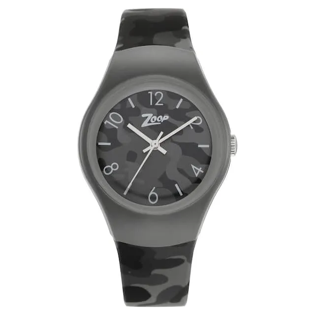 Zoop Camo Analog Grey Dial Plastic Strap